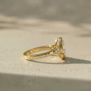 Anillo de Diamantes con Corte Marquise de 2.02CT, Diseño Floral, Cultivado en Laboratorio, Oro Sólido de 14K, Regalo para Ella, para Bodas y Fiestas - Product Image 5