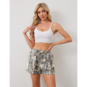 Quick Dry Lightweight Camouflage Mid Waist Sublimation Custom <b>Shorts</b> for Women 100% <b>Polyester</b> Side Pockets Running Sports - Product Image 4