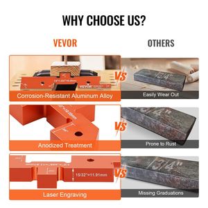 Set di 14 Barre di Regolazione in Alluminio Durevole per Tavolo Router, Misurazioni di Profondità, Altezze e Angoli, Include Calibri - Product Image 4