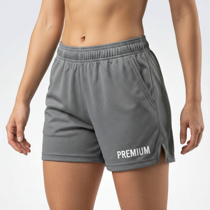 Shorts Deportivos de Malla con Logotipo Personalizado para Mujer, Shorts de Poliéster Transpirables para Gimnasio, Shorts Deportivos de Secado Rápido para Correr, Shorts de Fitness de Cintura Alta - Product Image 1