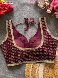 Fournisseur de Blouses de Créateur en Soie Vichitra à la Mode avec Sequins et Dentelle, Origine Inde, Mode Féminine - Product Image 2