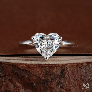 2 Carat Heart Cut <b>Split</b> Shank Lab Grown Diamond Engagement <b>Ring</b> IGI Certified in 10K Solid Gold-Trendy Wedding & Anniversary - Product Image 1