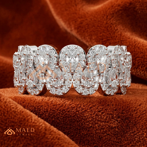 925 Sterling <b>Silver</b> Diamond Wide Band <b>Ring</b> for Women Oval Cluster <b>Statement</b> Cocktail <b>Ring</b> Luxury Fine Jewelry USA - Product Image 1
