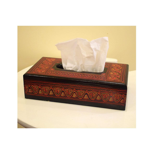 Boîte à mouchoirs en bois faite à la main, écologique, support de mouchoirs autoportant, décoration de bureau rustique pour la maison et le bureau - Product Image 4