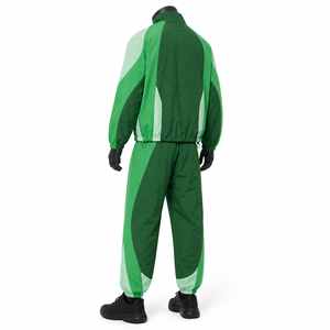 Men's Green Color Blocked <b>Windbreaker</b> Jacket Set Water Resistant All Seasons Outdoor Custom <b>Windbreaker</b> Sets - Product Image 2