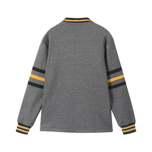 Alpha Dark Grey Thick Wool/Cashmere Fleece <b>Cardigan</b> V Neck Knit <b>Chenille</b> Front Letters Covered Button Casual Winter Sweater - Product Image 2