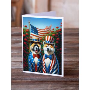 All American Akita Whimsical Tarjetas de felicitación Paquete de 8 A7 Tamaño 5x7 Tarjetas de notas en blanco con sobres - Product Image 2