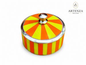 Artenza Decor Resin Jewelry Storage <b>Box</b> Geometric Purple Green <b>Decorative</b> Multifunction Organizer Gold <b>Lid</b> for Bedroom Living - Product Image 3