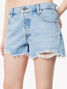 Custom Oem Light Wash Denim Shorts Manufacturer Vintage Ripped <b>Button</b> <b>Fly</b> <b>Jean</b> Shorts Loose Fit Distressed Shorts Supplier - Product Image 3