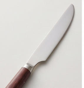 Modern Wooden Handle <b>Steak</b> <b>Knife</b> Matte Polish Stainless Steel Minimalist Design For Tableware Use And Restaurant Use - Product Image 2