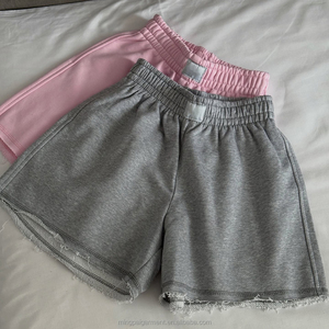 Shorts de yoga décontractés en coton respirant de haute qualité pour femmes, style streetwear, délavage acide, personnalisables OEM - Product Image 2