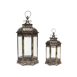 Concept Home Iron Cutout Lantern Intricate Cutout Design Handmade Lantern Handmade Portable Iron Lantern - Product Image 5