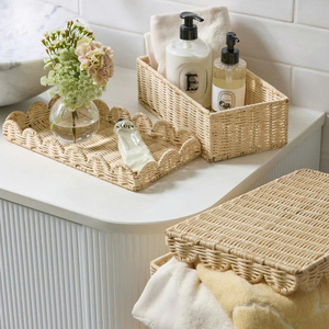 Caja de Almacenamiento Rectangular de Mimbre para Niños - Baúl Grande Tejido para Guardar Recuerdos, Decoración para Cuarto de Bebé y Guardería - Product Image 6