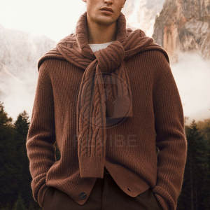 Suéter Cárdigan de Hombre de Alta Calidad, 100% Algodón, Transpirable, Cálido para Invierno, Alta Densidad - Product Image 6