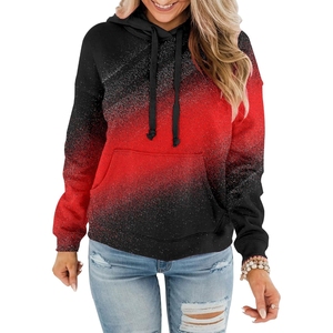 Sweat-shirts à capuche à manches longues pour femmes, très demandés, décontractés, avec design de couleur personnalisé et technique de lavage - Product Image 1
