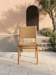 Handcrafted Solid Teak Patio Dining <b>Chair</b> Weather Resistant Synthetic Rope Sustainable Plantation Wood Contract Supplier - Product Image 2