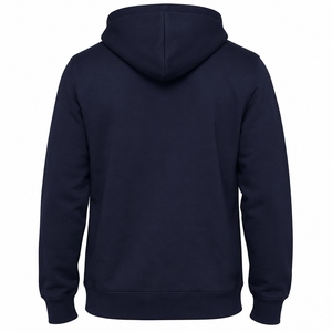 2026 Men's Navy Blue Solid <b>Long</b> <b>Hoodies</b> Regular Fit Eco-Friendly Breathable Fleece Knitted 95% Cotton Casual Pullover Autumn - Product Image 2