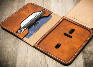 Genuine Leather Business <b>Card</b> <b>Holder</b> <b>Wallet</b> Brown Leather Id Badge <b>Card</b> <b>Holder</b> Purse Leather <b>Card</b> <b>Holder</b> <b>Wallet</b> - Product Image 5