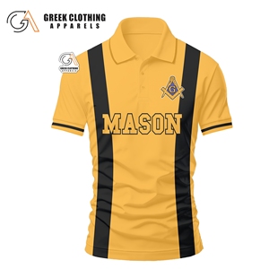 Nouveaux polos décontractés pour hommes et polos maçonniques à logo personnalisé, couleur unie, nouveau design, très demandés pour hommes - Product Image 2
