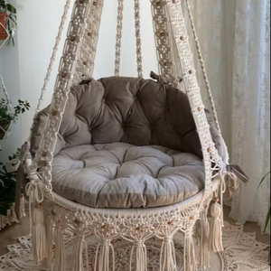 Macrame hangessel,macrame <b>swing</b>,handmade decorasion,gardens <b>swing</b>,gardens decor,macrame chair,macrame hallwanking <b>swing</b> - Product Image 1