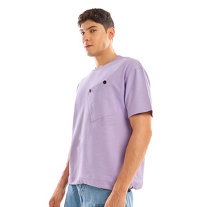 Camiseta de bolsillo con logotipo personalizado de alta calidad OEM para hombre, ropa de calle, camiseta en blanco de punto, crea tu propio diseño multicolor - Product Image 4