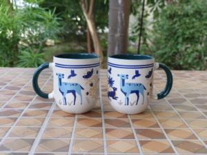 Classic Ceramic Coffee Mugs Floral Pattern Blue White Heat Resistant Party <b>Tea</b> Drinking <b>Set</b> - Product Image 1