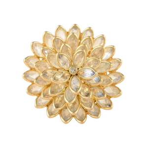 14K <b>Gold</b> Plated Rainbow Moonstone Sunflower Gemstone <b>Ring</b> for Wedding Engagement - Product Image 2
