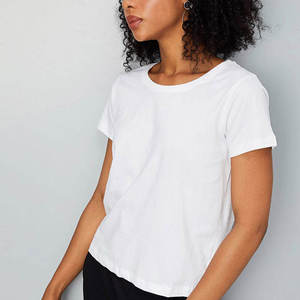 Custom Women's Drop Shoulder Casual 210g Heavyweight Blank Cotton Quick Dry Anti-Pilling Breathable <b>Crop</b> <b>Top</b> T-Shirt Wholesale - Product Image 4