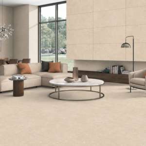 Carreaux de sol en porcelaine mate minimaliste beige Lugo 1000x1000mm antidérapants pour salon intérieur - Product Image 1