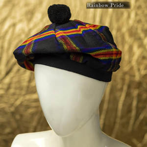 Sombrero Escocés Highland Tam o' Shanter Personalizado con Pompón de Lana, Diseño Arcoíris, Tartán, Gorro de Clan, Venta al Por Mayor - Product Image 6