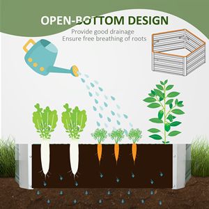 Fioriera Esagonale Rialzata in Metallo da Esterno da 40FT con Sistema di Auto-Irrigazione e Guanti per la Coltivazione di Ortaggi ed Erbe in Giardino e Patio - Product Image 4