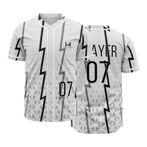Maillots de baseball universitaires personnalisés avec logo d'équipe, nom du joueur, boutons complets, séchage rapide, respirants, antibactériens, grandes tailles - Product Image 3