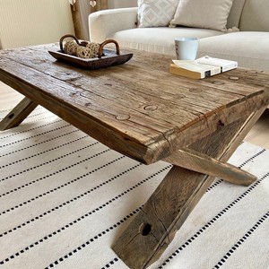 Reclaimed Pine Wood Industrial <b>Console</b> <b>Table</b> Base | Wholesale Handcrafted Furniture - Product Image 5