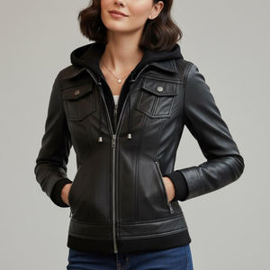 Veste extérieure matelassée en peau de mouton pour femme, tendance, avec doublure en laine, coupe-vent et chaude, idéale pour les voyages et les tenues décontractées - Product Image 2