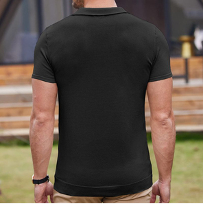 เสื้อเชิ้ตแขนสั้นผู้ชาย ผ้าแจ็คการ์ดถัก ทอเรียบ ไม่ยับ 100% ผ้าฝ้าย สำหรับฤดูร้อน - Product Image 2