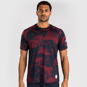 T-shirt de sport ajusté à manches courtes et col rond pour homme, imprimé camouflage par sublimation, 100 % polyester, fournisseur en gros personnalisé. - Product Image 3