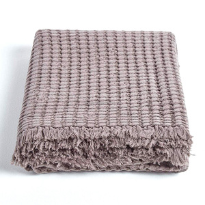 Manta Ligera de Algodón Tipo Waffle, Tejido Transpirable, Color Sólido, Plegable, para Sofá, Cubrecama, Venta al por Mayor en India - Product Image 4