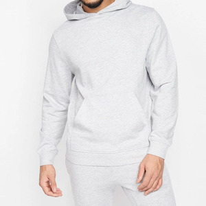 Ensemble de survêtement gris à capuche pour homme, pantalon de jogging en coton pleine longueur, tenue décontractée et sportive, couleur unie, respirant, coupe régulière, style automne - Product Image 5