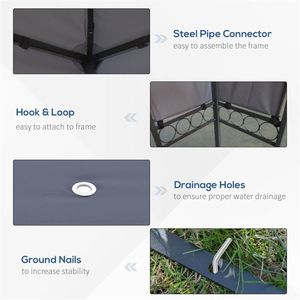 Gazebo de patio autoportant en métal avec moustiquaire, 12,9 pi x 9,6 pi, avec structure thermolaquée - Product Image 6