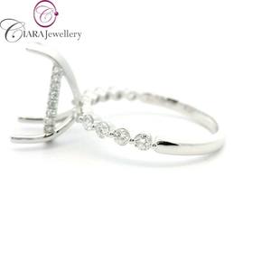 NOUVEAU MODÈLE 18K Au750 Blanc/Jaune/Or Rose & Bague de fiançailles bicolore avec diamant naturel 12x8mm en forme de poire pour mariage - Product Image 2