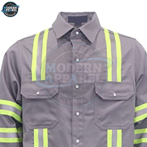 Chemises de travail réfléchissantes haute visibilité multi-poches personnalisées pour hommes, vente chaude, bande élastique de sécurité routière - Product Image 3