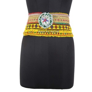 Vintage Belt Belly Dance Bead Afghani Traditional Waist Belt Kuchi Tribal BB096 <b>Old</b> Banjara Real Vintage Handmade Beaded Belts - Product Image 1
