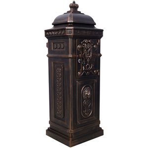 Buzón de bronce de gran capacidad para jardín residencial, buzón de seguridad para suelo, estatua impermeable para exteriores para Letras, buzón de patio - Product Image 3