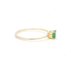 Wholesale 925 Sterling <b>Silver</b> Yellow Gold Plated Natural Round Emerald 4 Prong <b>Ring</b> Memoria Jewels - Product Image 2