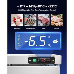 Congelatore Commerciale da Cucina da 60 Pollici (14,8 Cu.Ft) con Illuminazione LED Automatica, 2 Porte e Porta Bloccabile - Product Image 4