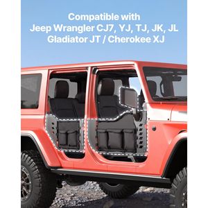 Rétroviseurs latéraux certifiés DOT compatibles avec Jeep Wrangler CJ7 YJ TJ JK JL/Gladiator JT/Cherokee XJ - Product Image 6