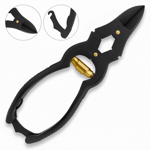 Mycotic Toe Nail Nipper 6 Inch Double Action Black with Gold Spring Stainless Steel <b>Thick</b> Nail Cutter Podiatry Foot Care Tool - Product Image 2