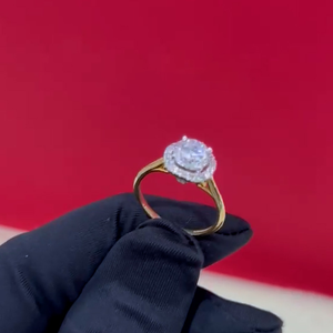 Bague de fiançailles et de mariage en diamant de laboratoire certifié HRD, or massif pur, bijoux, achat direct auprès d'un fournisseur indien de confiance - Product Image 1