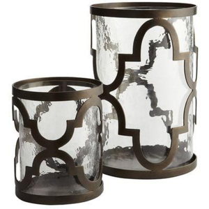 Cylinder Candle Holder Set With Clear Glass And Gold Metal Base For Home Decoration Drawing Room Decor Candle Holder - Product Image 4