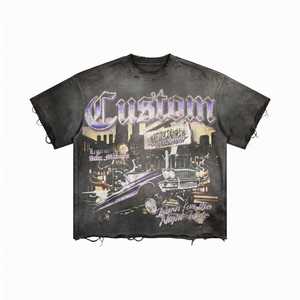 T-shirt vintage personnalisé surdimensionné pour homme en jersey 100 % coton, lavage à l'acide, anti-rétrécissement, 300 g, coupe ample et de qualité supérieure - Product Image 4